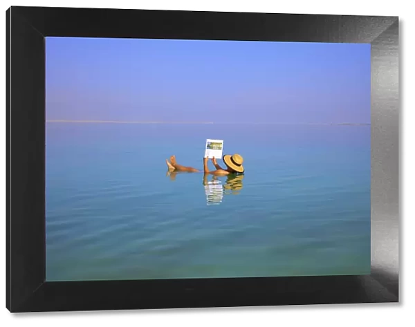 Floating In The Dead Sea (lowest place on Earth), Ein Bokek, Israel, Middle East (MR)