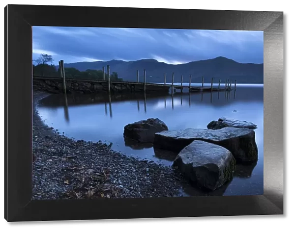 Twilight on the shores of Derwent Water near Ashness Jetty, Lake District, Cumbria, England