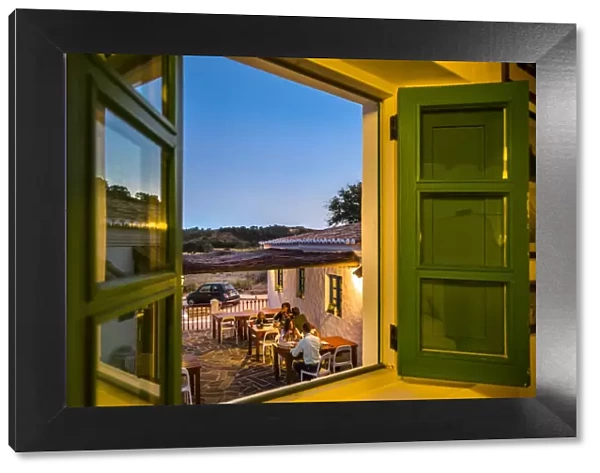 View out of a window, village Aldeia da Pedralva, Costa Vicentina, Algarve, Portugal
