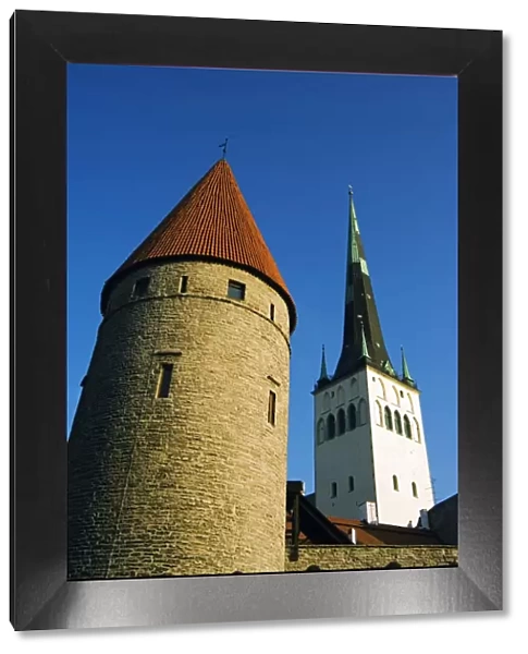 Lower Town City Wall Towers and St Olav Church