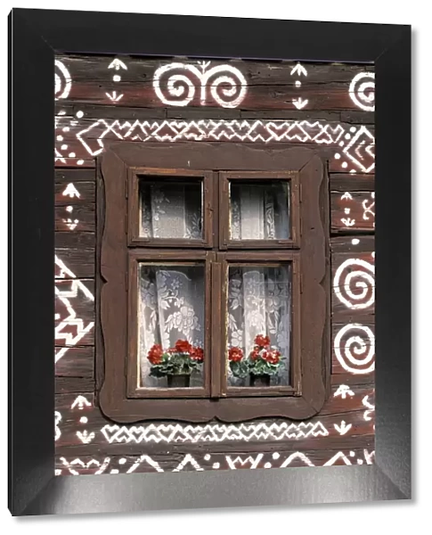 Window of wooden built cottage