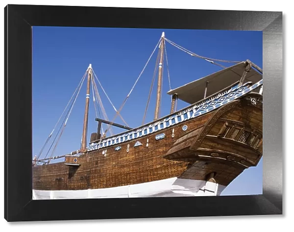 The restored dhow Fatah Al Khair is preserved at an