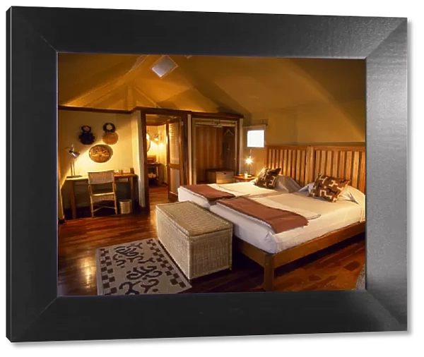 Interior of luxury tented bedroom