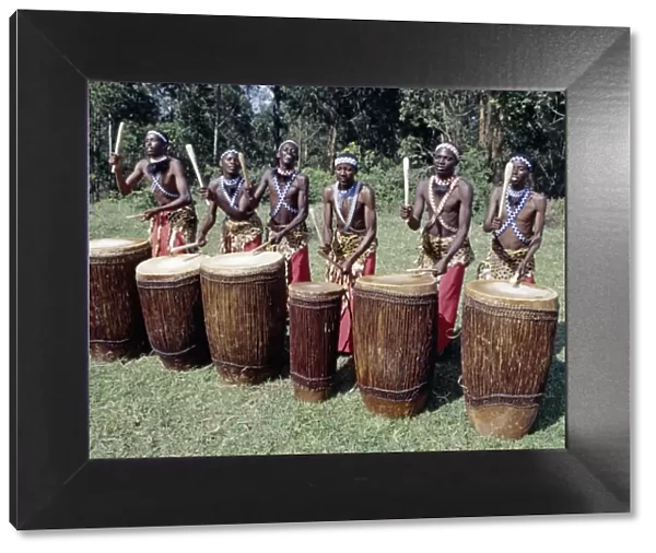 Intore drummer performs at Butare