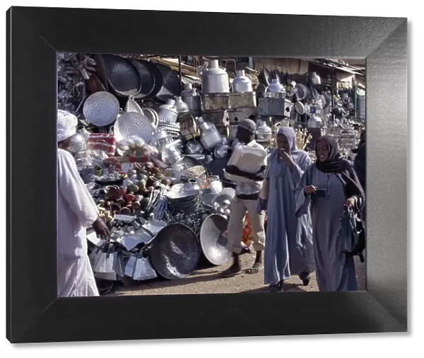 Women shopping in the market at Omdurman where a large