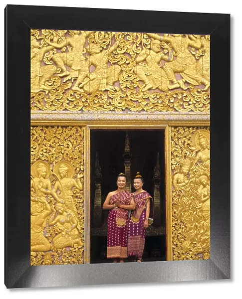 Two Woman at temple doorway