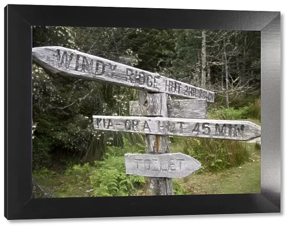 Weathered signposts on the Overland Track