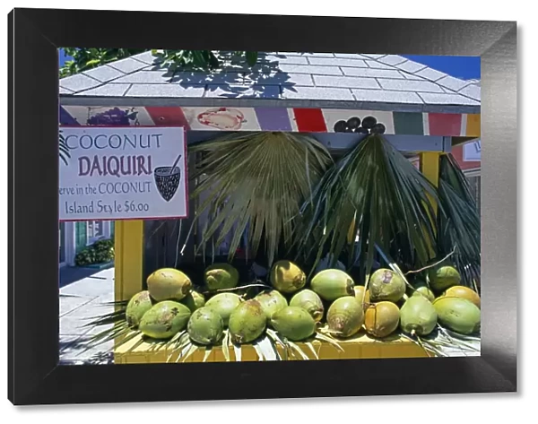 Coconut daiquiri stall at Port Lucaya on Grand Bahama