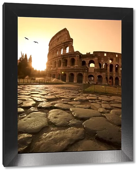 Colosseum and Via Sacra, sunrise, Rome, Italy