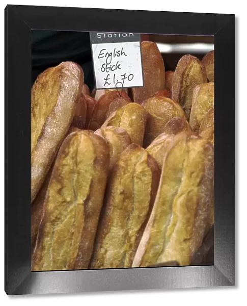 Fresh bread and pastries for sale in Borough Market