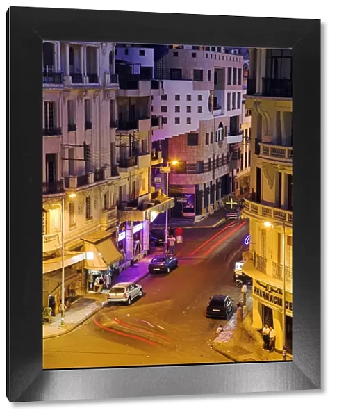 Casablanca street scene at night