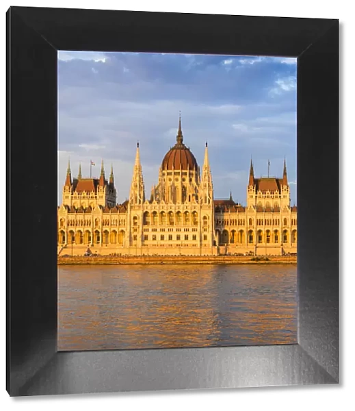 Hungarian Parliament Building in the evening light, Budapest, Hungary