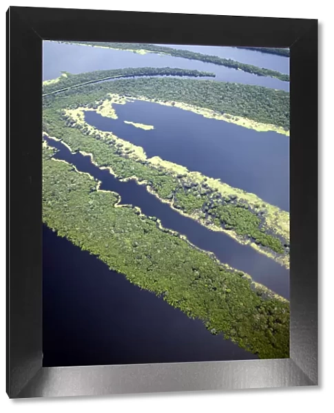 South America, Brazil, Amazon, Aerial view of the UNESCO listed Anavilhanas ecological
