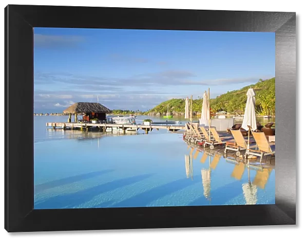 Pool and jetty of Sofitel Hotel, Bora Bora, Society Islands, French Polynesia