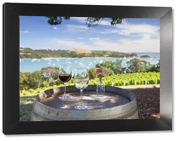 Glasses of wine at Goldie Room Vineyard and Restaurant, Waiheke Island, Auckland