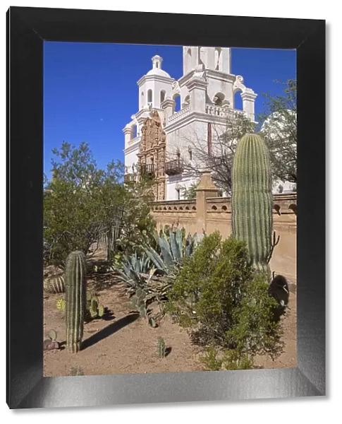 USA, Arizona, Tucson, Mission San Xavier del Bac, historic Spanish Catholic mission