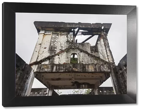 Vietnam, DMZ Area, Quang Tri, ruins of Long Hung Church destroyed during Vietnam War
