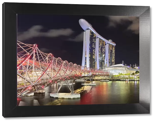 Helix Bridge, Marina Bay Sands Hotel and Science Museum, Singapore City, Singapore