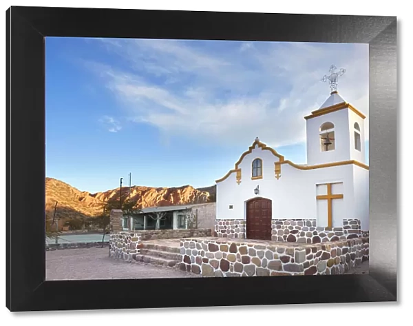 The small church of 'Nuestra Senora del Perpetuo Socorro' in the remote village of Payogastilla, Calchaqui Valleys, Salta province, Argentina