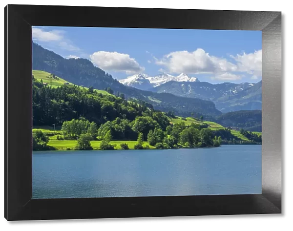 Lungerner lake with Bernes Alps, Canton Obwalden, Switzerland
