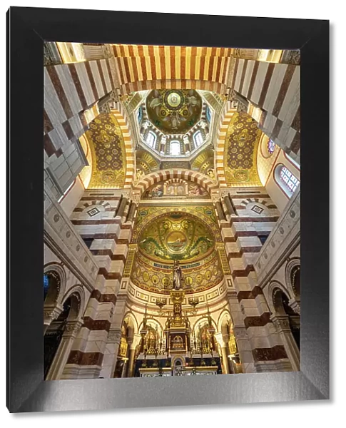 Interior of Notre-Dame de la Garde, Marseille, Provence-Alpes-Cote d'Azur, France