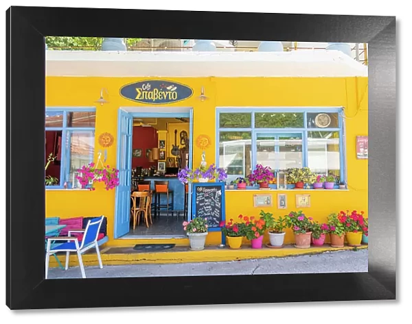 Colourful cafe, Kioni, Ithaca Island, Ionian Islands, Greek Islands, Greece