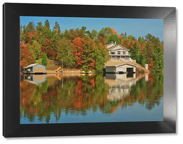 Cottage on the West Arm of Lake Nipissing in autumn, Ontario, Canada West Arm, Ontario, Canada