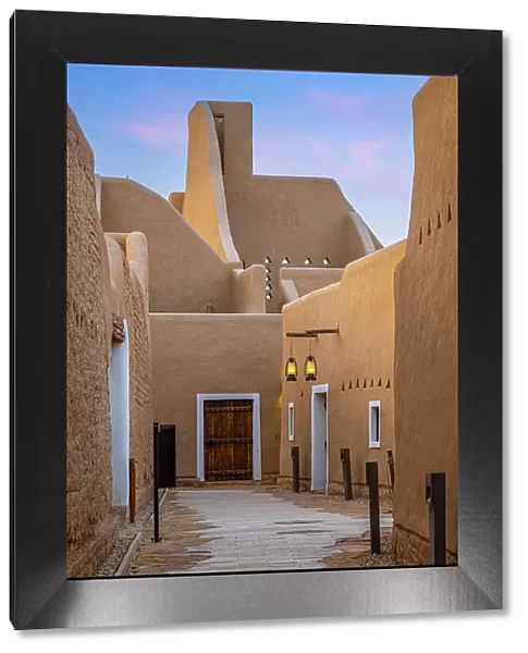 Restored mud brick buildings, At-Turaif World Heritage Site, Diriyah, Riyadh, Saudi Arabia