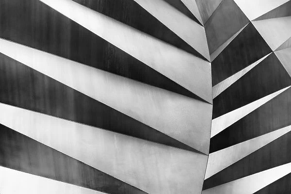 Abstract details of the Paternoster Vents, or Angelas Wings, a stainless steel sculpture