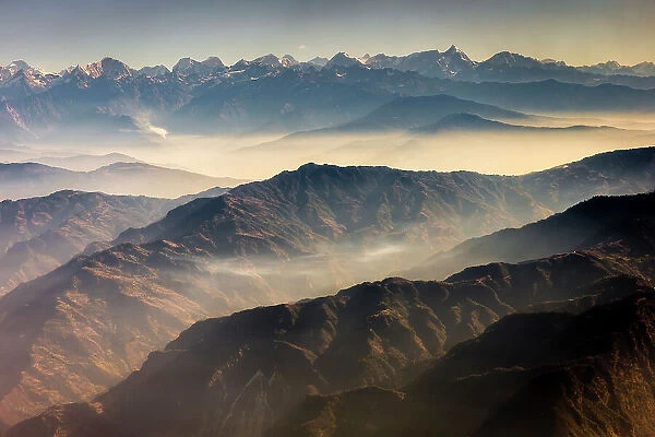 Aerial of Middle Hils, Kathmandu Valley, Nepal