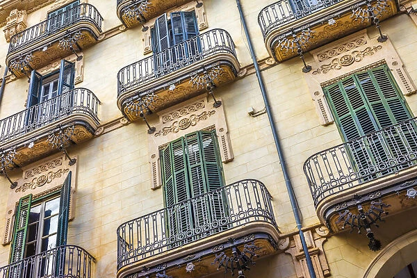 Art Nouveau house in the old town of Palma de Mallorca, Mallorca, Spain