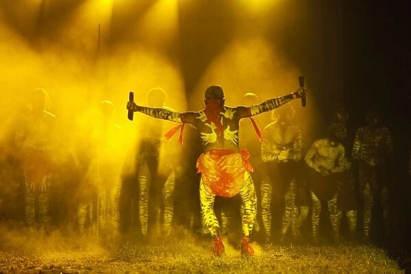 Australia, Queensland, Laura. Indigenous dancers performing at the Laura Aboriginal Dance Festival