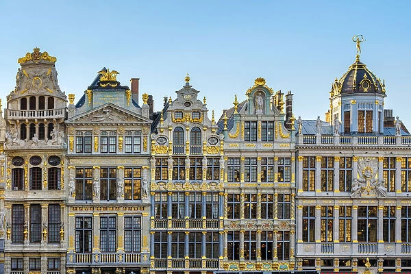 Belgium, Brussels (Bruxelles). Guild houses on the Grand Place (Grote Markt), UNESCO