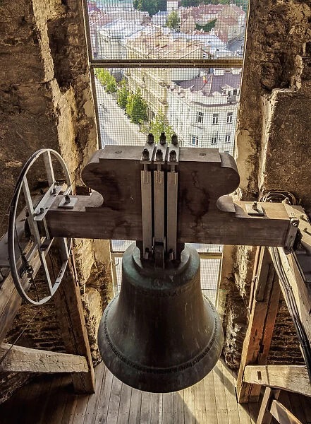 Bell at the Belfry of the Cathedral Basilica of St Stanislaus and St Ladislaus, Old Town, Vilnius, Lithuania