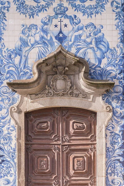 The blue and white tiles of the Igreja do Carmo in Porto. Oporto city, Porto district