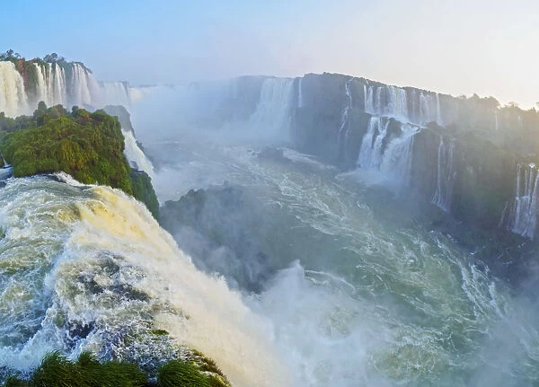Brazil, State of Parana, Foz do Iguacu, View of the Devils Throat, part of Iguazu