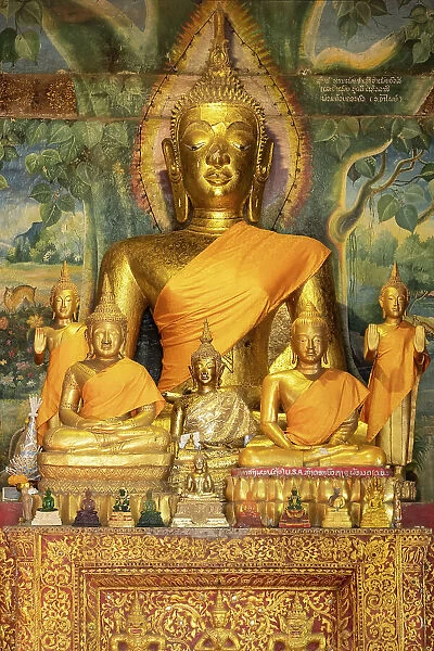 Buddha statues, Wat Wisunarat, Luang Prabang (ancient capital of Laos on the Mekong river), Laos
