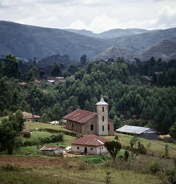 The Catholic church at Nyaruhanga is of an unmistakable Italian style