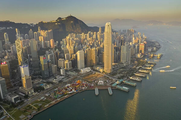 China, Hong Kong, Victoria Harbour and Hong Kong Island skyline