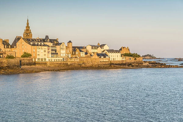 The city at sunrise. Roscoff, Finistare, Brittany, France