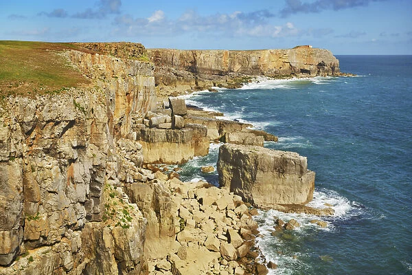 Cliff landscape at St Govans Head - United Kingdom, Wales, Pembrokeshire