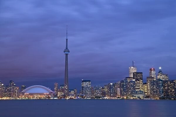 CN Tower and Toronto Skyline at dusk