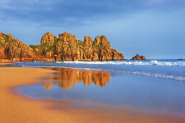 Coast landscape at Pednvounder Beach - United Kingdom, England, Cornwall, Porthcurno