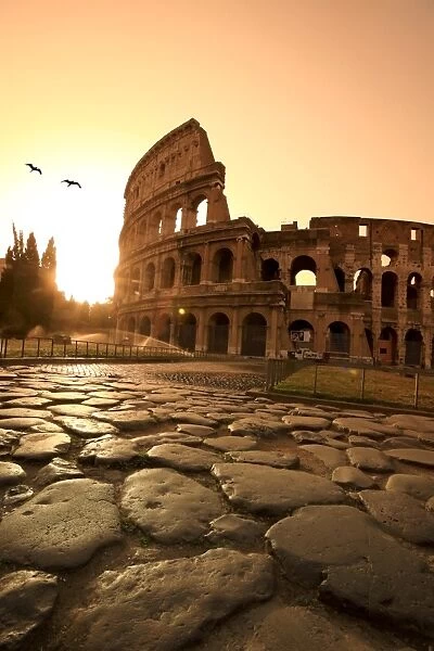 Colosseum and Via Sacra, sunrise, Rome, Italy