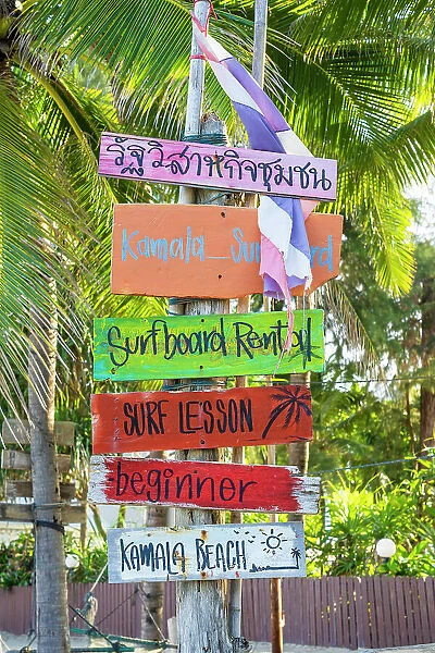 Colourful signage on Kamala Beach, Phuket, Thailand