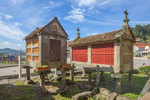Corn cribs at Combarro, Pontevedra, Galicia, Spain