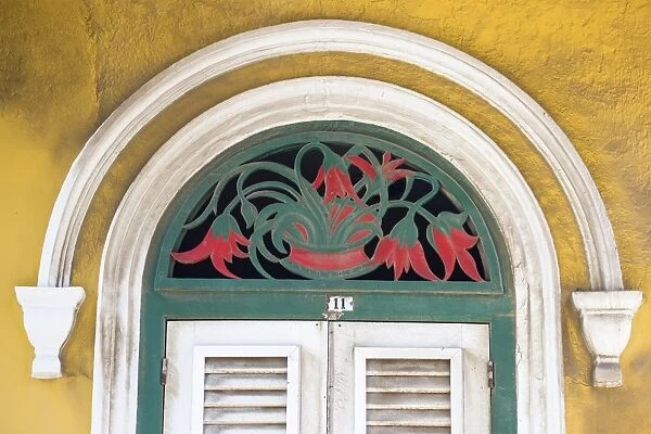 Curacao, Willemstad, Otrobanda, Dutch colonial house detail