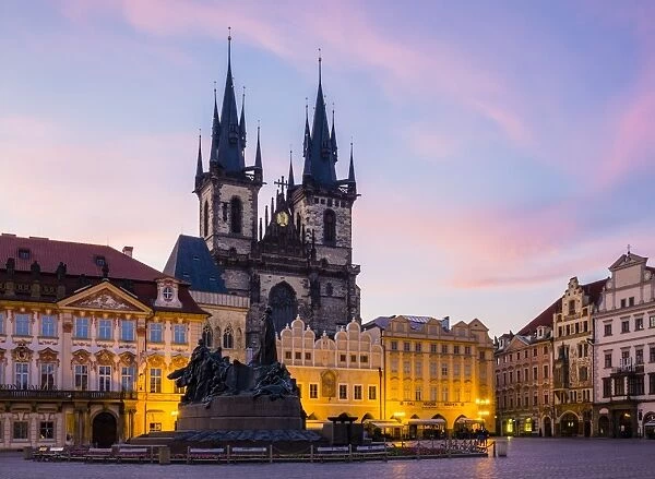 Czech Republic, Prague, Stare Mesto (Old Town). Tyn Cathedral on Staromestske namesti