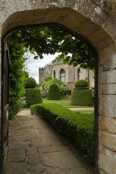 Doorway into Elton Hall Gardens, Elton, Cambridgeshire, England