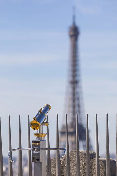 Eiffel Tower from the roof of the Arc de Triomphe, Paris, France